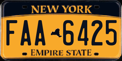 NY license plate FAA6425