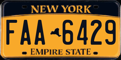 NY license plate FAA6429
