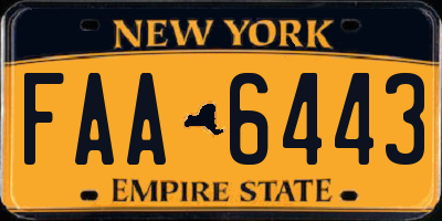 NY license plate FAA6443