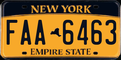 NY license plate FAA6463