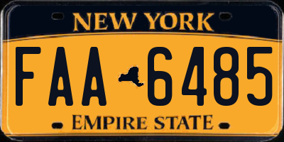 NY license plate FAA6485