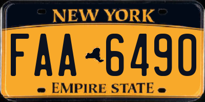 NY license plate FAA6490