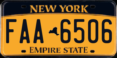 NY license plate FAA6506
