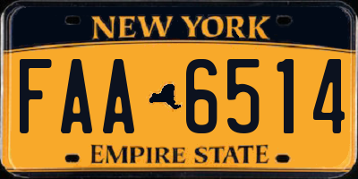 NY license plate FAA6514