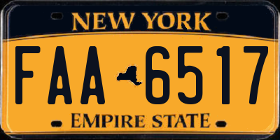 NY license plate FAA6517