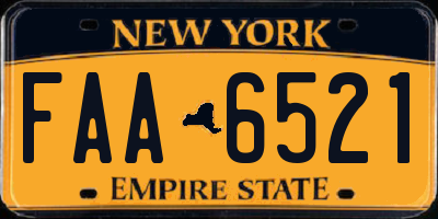 NY license plate FAA6521