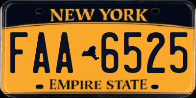 NY license plate FAA6525