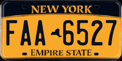 NY license plate FAA6527