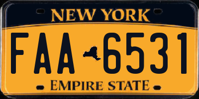 NY license plate FAA6531