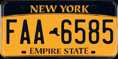 NY license plate FAA6585