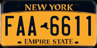 NY license plate FAA6611
