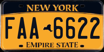 NY license plate FAA6622
