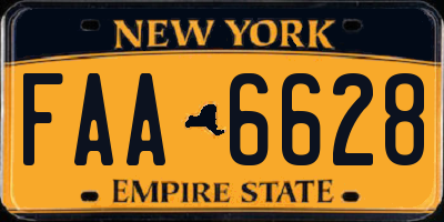 NY license plate FAA6628
