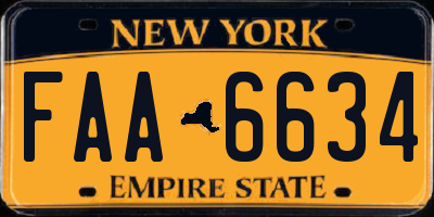 NY license plate FAA6634