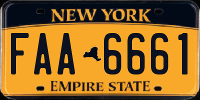NY license plate FAA6661