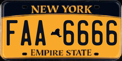 NY license plate FAA6666