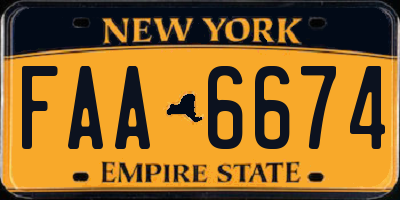 NY license plate FAA6674
