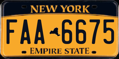 NY license plate FAA6675