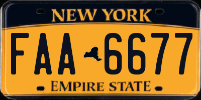 NY license plate FAA6677