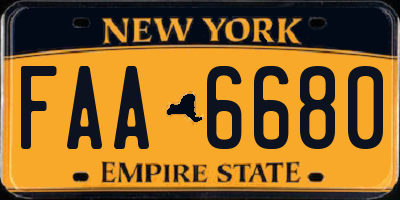 NY license plate FAA6680