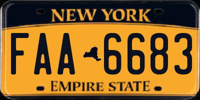NY license plate FAA6683