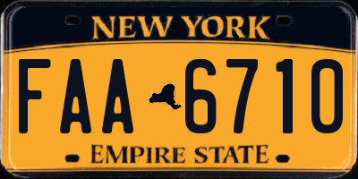 NY license plate FAA6710