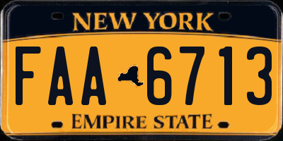 NY license plate FAA6713
