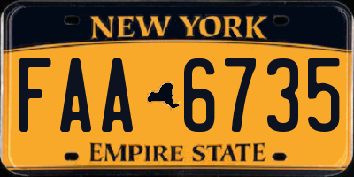 NY license plate FAA6735