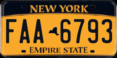 NY license plate FAA6793