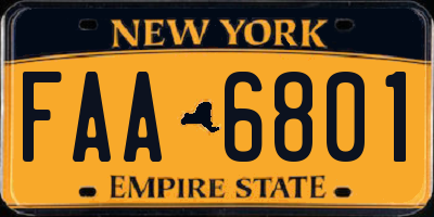 NY license plate FAA6801