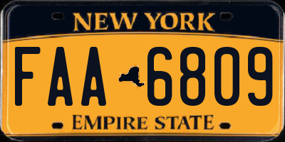 NY license plate FAA6809