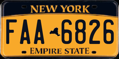 NY license plate FAA6826