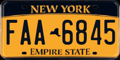 NY license plate FAA6845