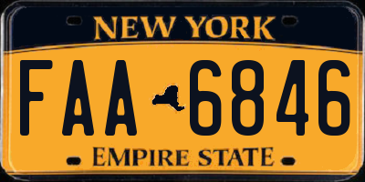 NY license plate FAA6846