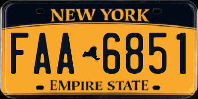 NY license plate FAA6851