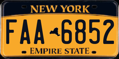 NY license plate FAA6852