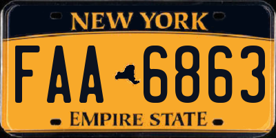 NY license plate FAA6863