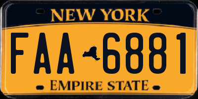 NY license plate FAA6881