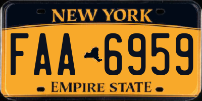 NY license plate FAA6959
