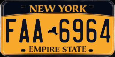 NY license plate FAA6964