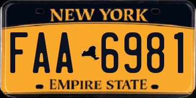 NY license plate FAA6981