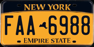 NY license plate FAA6988