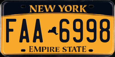 NY license plate FAA6998
