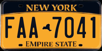 NY license plate FAA7041