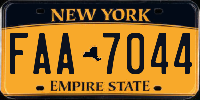 NY license plate FAA7044