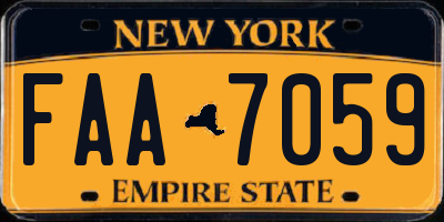 NY license plate FAA7059