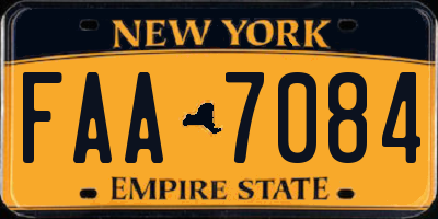 NY license plate FAA7084