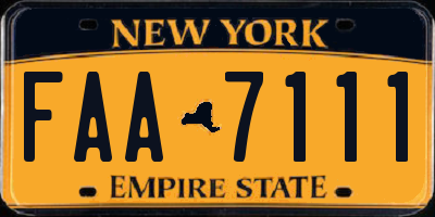 NY license plate FAA7111