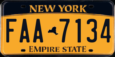 NY license plate FAA7134