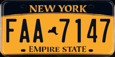 NY license plate FAA7147